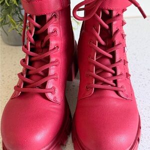 GBG Los Angeles Bold Red Combat Boots